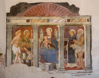 Saint Pietro och Paolo kyrka, Valvasone, Friuli, Italien (fresk)