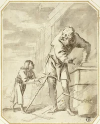 Saint Joseph med Jesusbarnet i hans snickeri