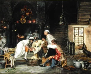 Pojkens skulptör Antonio Canova (1757-1822) (olja på duk)