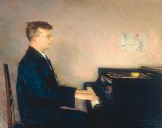 Porträtt av kompositören Dimitrij Schostakowitsch