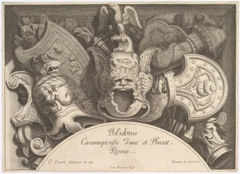 Divers Trophées vapentroféer efter fasaden på Palazzo Milesi i Rom, 1651