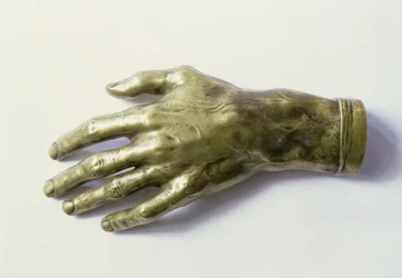 Skådespelare av Frederic Chopins (1810-49) vänstra hand (brons)