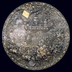 Kung John III Sobieskis (1624-96) Spåsköld (förgyllt järn och silver)