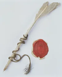 Fjäderpenna och vaxsigill, 1802