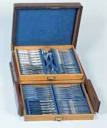 Set med skaldjursbestick (silver)
