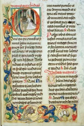 Bebådelsen från påvlig biskop Erasmus Ciolek, ca 1510 (tempera & guld på pergament)