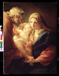 ""Den heliga familjen"" (Den heliga familjen) Målning av Pompeo Girolamo Batoni (1708-1787) cirka 1740 Pushkin Museum, Moskva