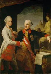 Bröderna Joseph och Leopold, söner till kejsarinnan Maria Theresia och kejsar Franz-Stephan av Lothringen (olja på duk)
