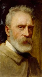 Självporträtt, av Ponziano Loverini (1845-1929), olja på duk, 53x30 cm