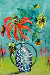 Färgglada vasblommor