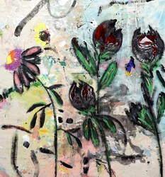 Stämningsfulla abstrakta blommor