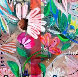 Livfulla abstrakta blommor