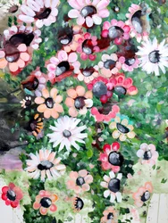 Färgsprakande trädgårdsblommor