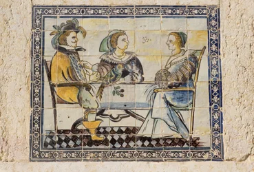 Azulejo-plattor i palatsträdgårdarna