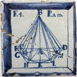 Geometriskt schema av en pyramid, plåtglaserat lergods, Lissabon andra hälften av 1700-talet - Musee national des azulejos, Lissabon (Portugal)