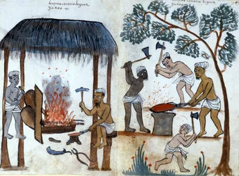 Den primitiva indiska metallurgin. Portugisiskt manuskript från 1500-talet. Rom, Bibl. Casanatense.