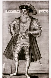 VASCO DA GAMA: Illustration ur "OS LUSIADAS" av Luis Camoes, Lisboa 1572.