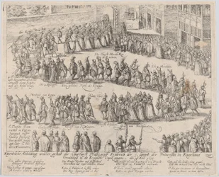 Bröllopståg för bröllopet av Elizabeth Stuart, dotter till James I, och..., 1613 eller senare.