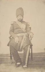 Porträtt av Ardeshir Mirza, kungens farbror, 1840-60-talen.