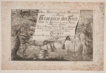 Titelsida till kung Frederik V:s resa genom Danmark och Norge 1749