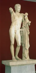 Staty av Hermes och barnet Dionysos, omkring 330 f.Kr.