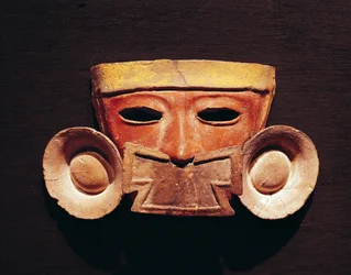 Människomask, från Teotihuacan (målad sten)