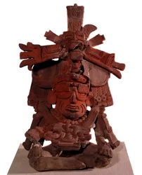 Pre-columbiansk civilisation: begravningsurna som representerar eldguden. 200-300 e.Kr. Mexico City, National Museum of Anthropology Mexico