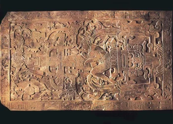 Kung Pakals grav från Inskriptionernas tempel, Palenque, 615-683