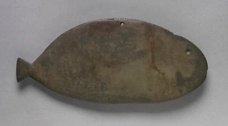 Palett i form av en fisk, c.3500-2950 f.Kr. (graywacke)