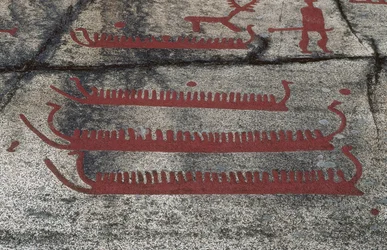 Båtar, Fossum rock, Petroglyph of Tanum, Sweden
