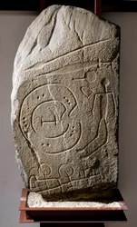 Iberic Stele of Solana of Cabanas krigare. 8:e-6:e århundradet f.Kr