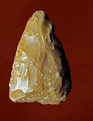 Prehistoire: Litiskt tillverkningsverktyg för Campignana-kulturen, Gargano, Italien. Kalkolitisk. Verone, Museo Civico di Storia Naturale, Italien