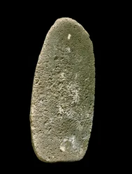 Förhistoria: stenredskap använt för att mala vete. Neolitikum. Umbrien, Italien. Perugia, Umbriens nationella arkeologiska museum