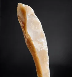 Förhistoria: spets av flinta från Necropole of Arene Candide (Finale Liguria), Liguria. Övre paleolitikum, stenålder. Gener, museo di archeologia ligure