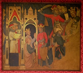Fångenskap av kung Jojakin av Israel, rekonstruktion av en väggmålning ursprungligen i Painted Chamber of the Palace of Westminster