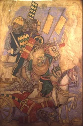 Antiochos historia, rekonstruktion av en vägg, en målning ursprungligen i Painted Chamber of the Palace of Westminster
