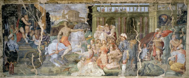 Berättelser om påven Sylvester och kejsaren Konstantin, av Prospero Fontana (1512-1597), fresk, sal, Palazzina della Viola, Bologna, Italien