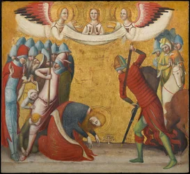 Halshuggningen av den heliga Katarina av Alexandria, cirka 1325-1330 (tempera och bladguld på panel)