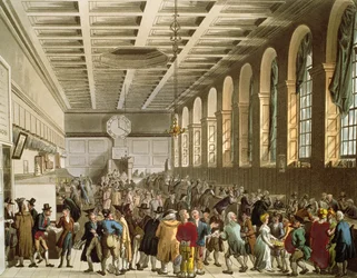 Customs House, The Long Room, från Ackermanns "Microcosm of London"