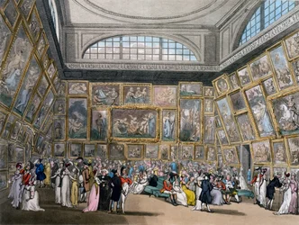 Utställningsrummet i Somerset House, London Ackermanns 