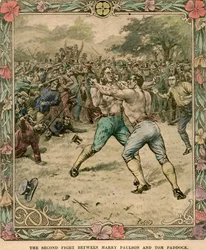 Den andra kampen mellan Harry Paulson och Tom Paddock, 1851 sent 1800- eller tidigt 1900-tal.