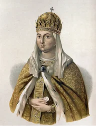 Porträtt av Eudoxie Strechnieva (1608-1645), hustru till tsar Michael I av Ryssland (Mikhail Fyodorovich Romanov)