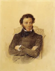 Porträtt av poeten Aleksandr Sergeevich Pushkin, ca. 1830