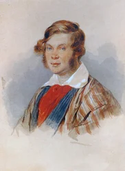 Porträtt av poeten prins Pyotr A. Vyazemsky 1792-1878, 1830-talet