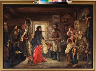 Före äktenskapet - Målning av Pyotr Ivanovich Tselebrovski (1859-1921), olja på duk, cirka 1900, rysk konst