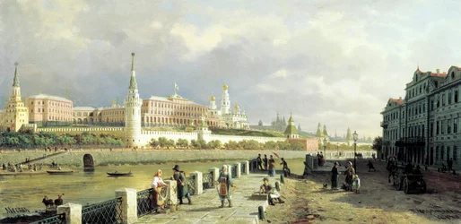Utsikt över Kreml från Sophia-vallen i Moskva, 1879.