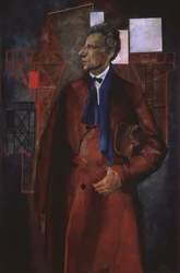 Porträtt av scenproducenten Vsevolod Meyerhold 1874-1940, 1925