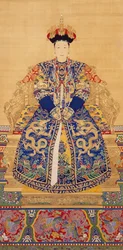 Kejsarinnan Xiaogongren (1660-1723) (bläck och färg på siden)