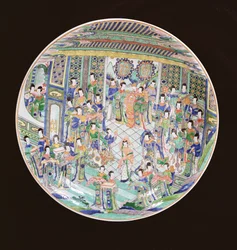 Large Famille Verte Charger, Kangxi period (1662-1722) (porslin) (se även 272194)