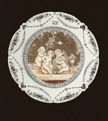 Sidoplatta, Qianlong-period, ca 1782 (porslin)